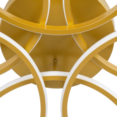 LEDTM® MARGARET 61403 Μοντέρνο Φωτιστικό Οροφής LED 54W 6210lm 360° AC 220-240V IP20 Ρυθμιζόμενο Λευκό CCT με Χειριστήριο από 2700K έως 6000K Dimmable - Lumileds SMD Chip - Χρυσό Βούρτσας - Μ57 x Π57 x Υ12cm - 3 Χρόνια Εγγύηση - Image 6