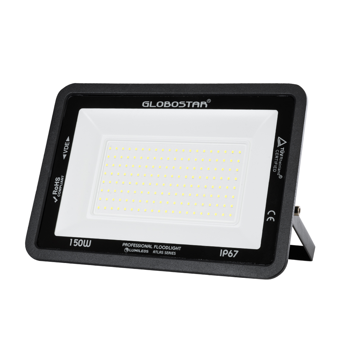 LEDTM® ATLAS 61428 Προβολέας LED 150W 18750lm 120° AC 220-240V Αδιάβροχο IP67 Ψυχρό Λευκό 6000K - Lumileds SMD Chip - TÜV Rheinland Certified - Μαύρο Ματ - Μ32 x Π4 x Υ23cm - 5 Χρόνια Εγγύηση - Image 2