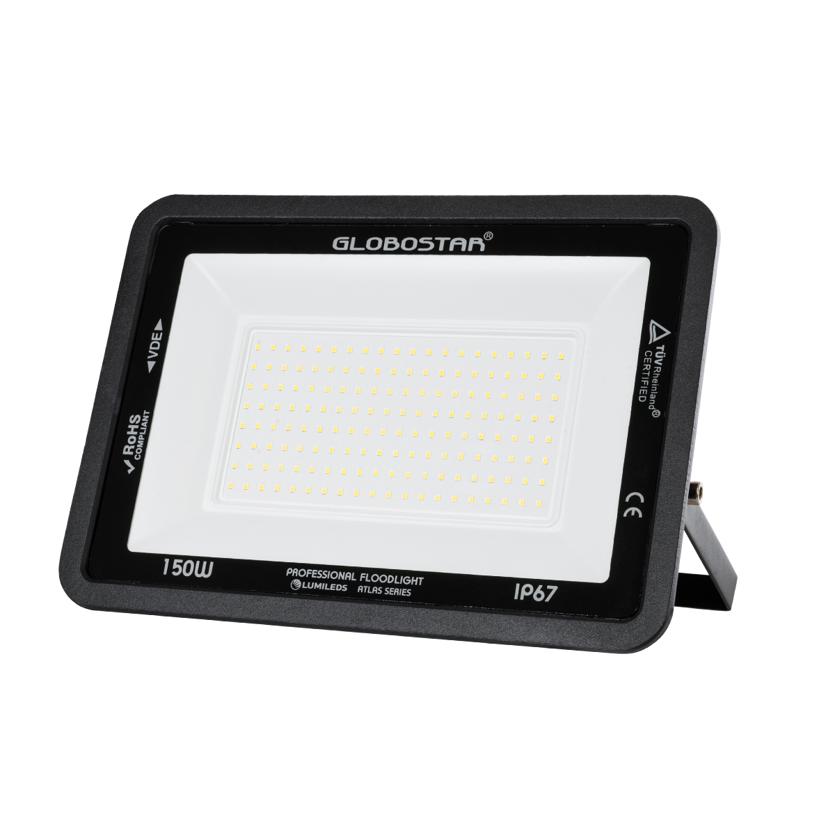 LEDTM® ATLAS 61429 Προβολέας LED 150W 18000lm 120° AC 220-240V Αδιάβροχο IP67 Φυσικό Λευκό Ματ 4500K - Lumileds SMD Chip - TÜV Rheinland Certified - Μαύρο Ματ - Μ32 x Π4 x Υ23cm - 5 Χρόνια Εγγύηση - Image 2