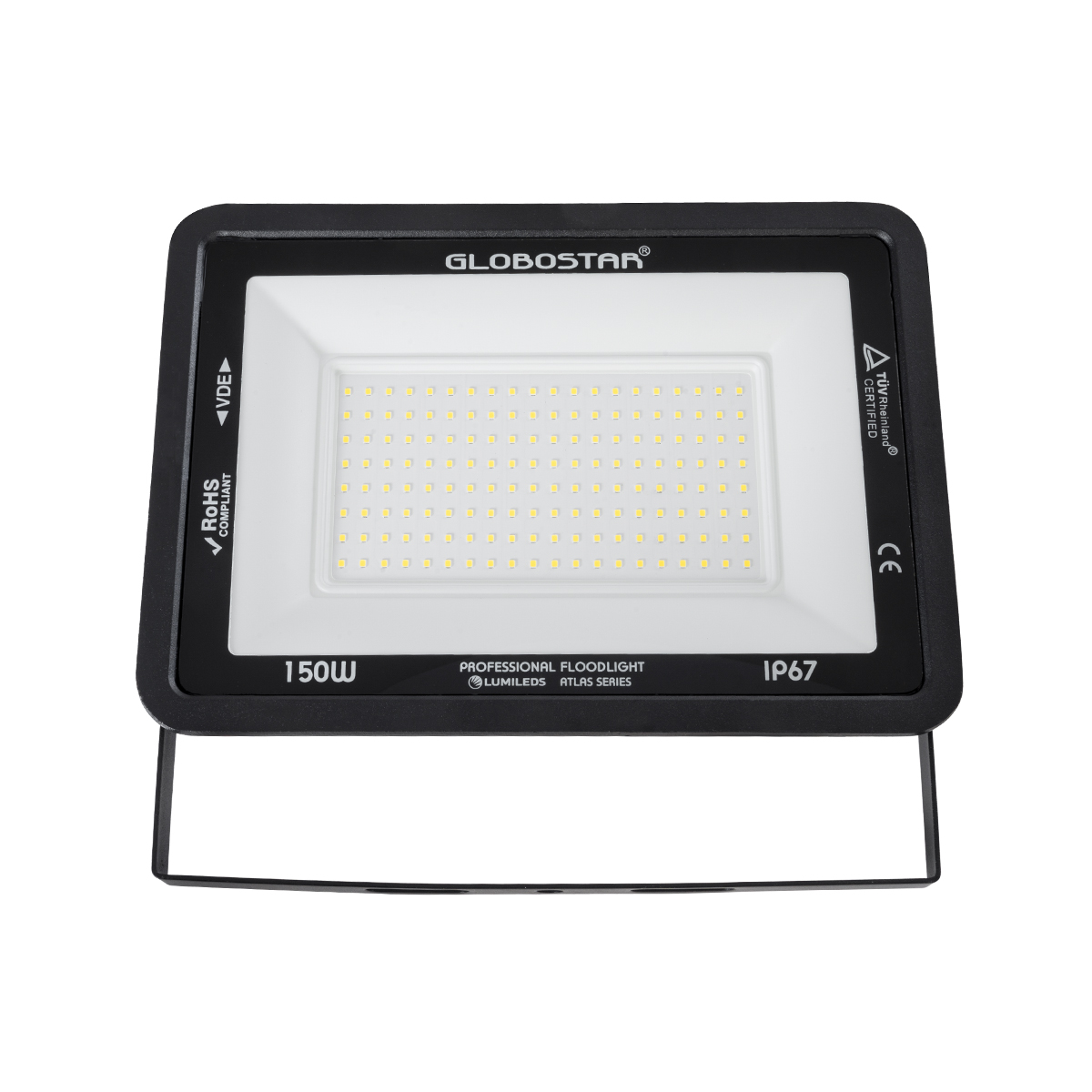 LEDTM® ATLAS 61429 Προβολέας LED 150W 18000lm 120° AC 220-240V Αδιάβροχο IP67 Φυσικό Λευκό Ματ 4500K - Lumileds SMD Chip - TÜV Rheinland Certified - Μαύρο Ματ - Μ32 x Π4 x Υ23cm - 5 Χρόνια Εγγύηση - Image 3