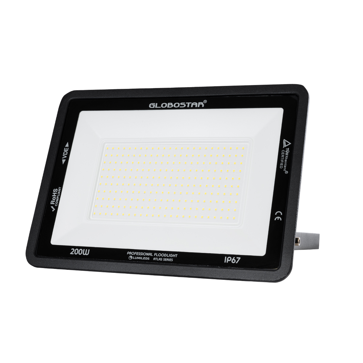 LEDTM® ATLAS 61432 Προβολέας LED 200W 24000lm 120° AC 220-240V Αδιάβροχο IP67 Φυσικό Λευκό 4500K - Lumileds SMD Chip - TÜV Rheinland Certified - Μαύρο Ματ - Μ38 x Π4 x Υ28cm - 5 Χρόνια Εγγύηση - Image 2