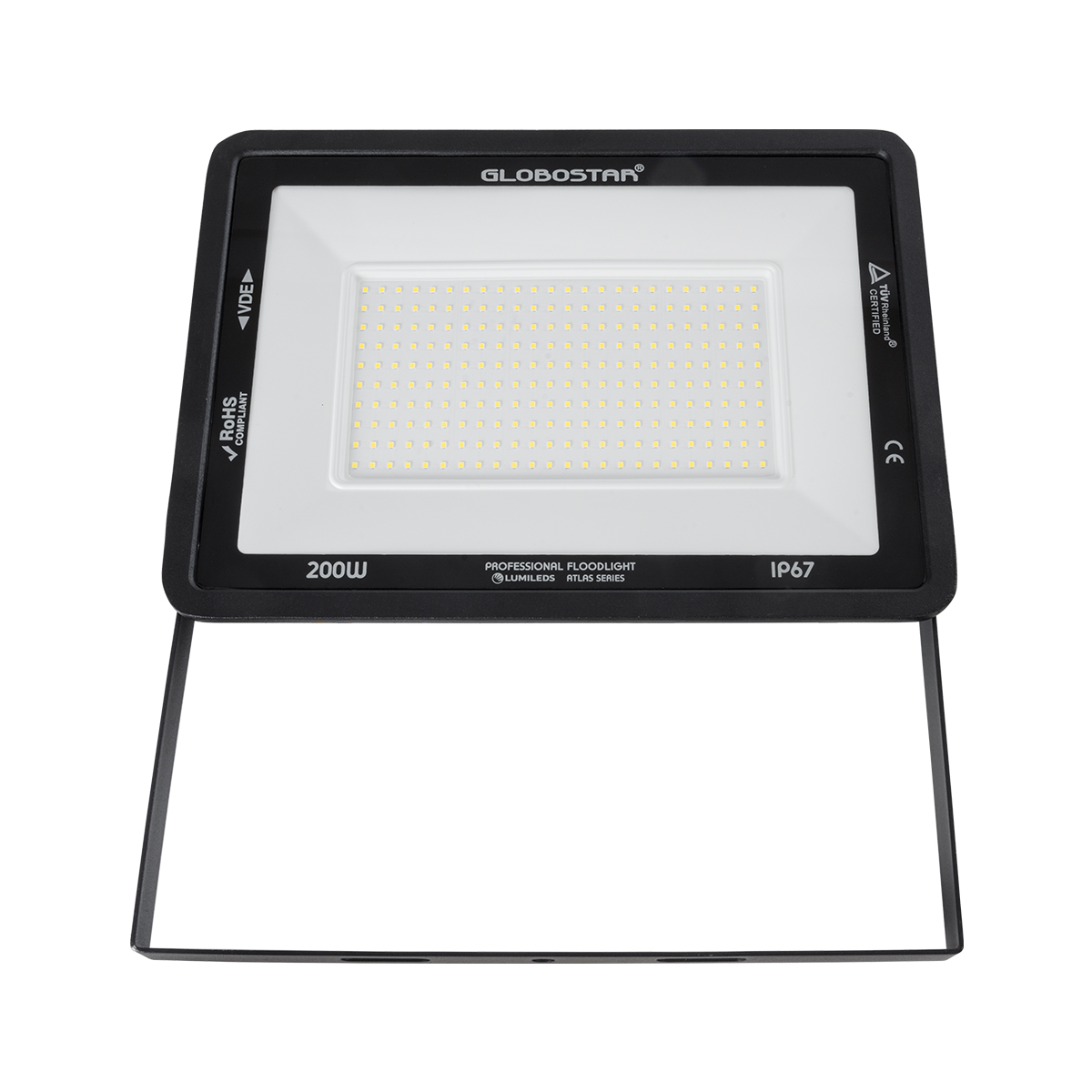 LEDTM® ATLAS 61432 Προβολέας LED 200W 24000lm 120° AC 220-240V Αδιάβροχο IP67 Φυσικό Λευκό 4500K - Lumileds SMD Chip - TÜV Rheinland Certified - Μαύρο Ματ - Μ38 x Π4 x Υ28cm - 5 Χρόνια Εγγύηση - Image 3