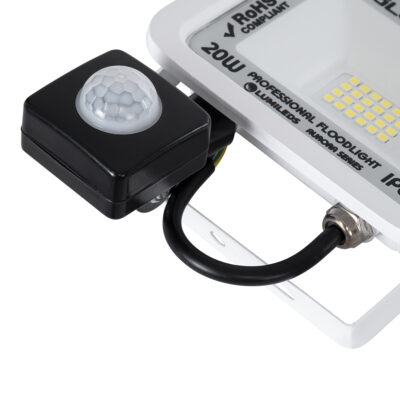 LEDTM® AURORA 61438 Επαγγελματικός Προβολέας LED 20W 2500lm 120° AC 220-240V με Ενσωματωμένο Ρυθμιζόμενο Αισθητήρα Κίνησης PIR - Αδιάβροχος IP67 - Μ12 x Π5 x Υ14.5cm - Λευκό - Ψυχρό Λευκό 6000K - LUMILEDS Chips - TÜV Rheinland Certified - 3 Years Warranty - Image 7
