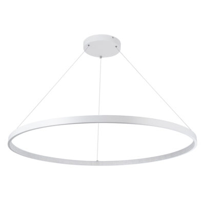 LEDTM® DIAMOND 61518 Κρεμαστό Φωτιστικό Δαχτυλίδι-Κύκλος LED CCT 75W 8400lm 360° AC 220-240V - Εναλλαγή Φωτισμού μέσω Τηλεχειριστηρίου All In One Ψυχρό 6000k+Φυσικό 4500k+Θερμό 2700k Dimmable Φ100cm - Λευκό - 3 Years Warranty - Image 3