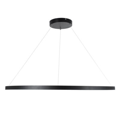 LEDTM® DIAMOND 61519 Κρεμαστό Φωτιστικό Δαχτυλίδι-Κύκλος LED CCT 75W 8400lm 360° AC 220-240V - Εναλλαγή Φωτισμού μέσω Τηλεχειριστηρίου All In One Ψυχρό 6000k+Φυσικό 4500k+Θερμό 2700k Dimmable Φ100cm - Μαύρο - 3 Years Warranty - Image 4