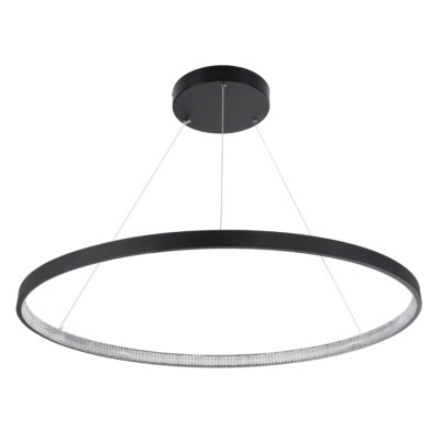 LEDTM® DIAMOND 61520 Κρεμαστό Φωτιστικό Δαχτυλίδι-Κύκλος LED CCT 67W 7504lm 360° AC 220-240V - Εναλλαγή Φωτισμού μέσω Τηλεχειριστηρίου All In One Ψυχρό 6000k+Φυσικό 4500k+Θερμό 2700k Dimmable Φ80cm - Μαύρο - 3 Years Warranty - Image 3