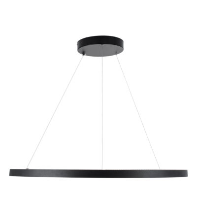 LEDTM® DIAMOND 61520 Κρεμαστό Φωτιστικό Δαχτυλίδι-Κύκλος LED CCT 67W 7504lm 360° AC 220-240V - Εναλλαγή Φωτισμού μέσω Τηλεχειριστηρίου All In One Ψυχρό 6000k+Φυσικό 4500k+Θερμό 2700k Dimmable Φ80cm - Μαύρο - 3 Years Warranty - Image 4