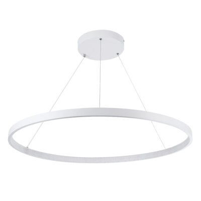 LEDTM® DIAMOND 61521 Κρεμαστό Φωτιστικό Δαχτυλίδι-Κύκλος LED CCT 67W 7504lm 360° AC 220-240V - Εναλλαγή Φωτισμού μέσω Τηλεχειριστηρίου All In One Ψυχρό 6000k+Φυσικό 4500k+Θερμό 2700k Dimmable Φ80cm - Λευκό - 3 Years Warranty - Image 3