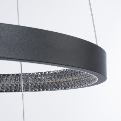 LEDTM® DIAMOND TRIO 61523 Κρεμαστό Φωτιστικό Δαχτυλίδι-Κύκλος LED CCT 100W 11200lm 360° AC 220-240V - Εναλλαγή Φωτισμού μέσω Τηλεχειριστηρίου All In One Ψυχρό 6000k+Φυσικό 4500k+Θερμό 2700k Dimmable Φ25+40+60cm - Μαυρο - 3 Χρόνια Εγγύηση - Image 7