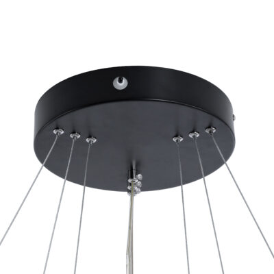 LEDTM® DIAMOND TRIO 61523 Κρεμαστό Φωτιστικό Δαχτυλίδι-Κύκλος LED CCT 100W 11200lm 360° AC 220-240V - Εναλλαγή Φωτισμού μέσω Τηλεχειριστηρίου All In One Ψυχρό 6000k+Φυσικό 4500k+Θερμό 2700k Dimmable Φ25+40+60cm - Μαυρο - 3 Χρόνια Εγγύηση - Image 8