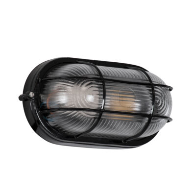 LEDTM® BOATLIGHT 61583 Vintage Φωτιστικό Καραβοχελώνα Τοίχου - Απλίκα με Ντουί 1 x E27 120° AC 220-240V Αδιάβροχο IP65 - Μαύρο Ματ - Μ21 x Π10.4 x Υ9cm - Image 3