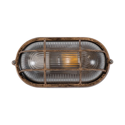 LEDTM® BOATLIGHT 61584 Vintage Φωτιστικό Καραβοχελώνα Τοίχου - Απλίκα με Ντουί 1 x E27 120° AC 220-240V Αδιάβροχο IP65 - Μπρονζέ Εφέ Σκουριάς Ματ - Μ21 x Π10.4 x Υ9cm - Image 4
