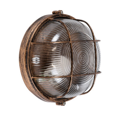 LEDTM® BOATLIGHT 61587 Vintage Φωτιστικό Καραβοχελώνα Τοίχου & Οροφής με Ντουί 1 x E27 120° AC 220-240V Αδιάβροχο IP65 - Μπρονζέ Εφέ Σκουριάς Ματ - Μ17.5 x Π17.5 x Υ9cm - Image 3