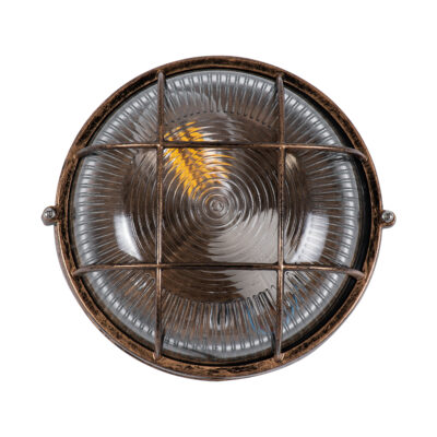 LEDTM® BOATLIGHT 61587 Vintage Φωτιστικό Καραβοχελώνα Τοίχου & Οροφής με Ντουί 1 x E27 120° AC 220-240V Αδιάβροχο IP65 - Μπρονζέ Εφέ Σκουριάς Ματ - Μ17.5 x Π17.5 x Υ9cm - Image 4