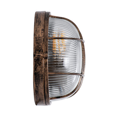 LEDTM® BOATLIGHT 61587 Vintage Φωτιστικό Καραβοχελώνα Τοίχου & Οροφής με Ντουί 1 x E27 120° AC 220-240V Αδιάβροχο IP65 - Μπρονζέ Εφέ Σκουριάς Ματ - Μ17.5 x Π17.5 x Υ9cm - Image 5