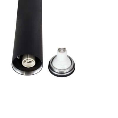 LEDTM® DUCT 61621 Επιφανειακό Στρόγγυλο Φωτιστικό Σποτ Αλουμινίου με Ντουί GU10 VDE Certified AC 220-240V IP44 Φ6 x Υ75cm - Μαύρο - 5 Years Warranty - Image 11