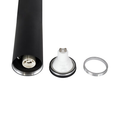LEDTM® DUCT 61621 Επιφανειακό Στρόγγυλο Φωτιστικό Σποτ Αλουμινίου με Ντουί GU10 VDE Certified AC 220-240V IP44 Φ6 x Υ75cm - Μαύρο - 5 Years Warranty - Image 10