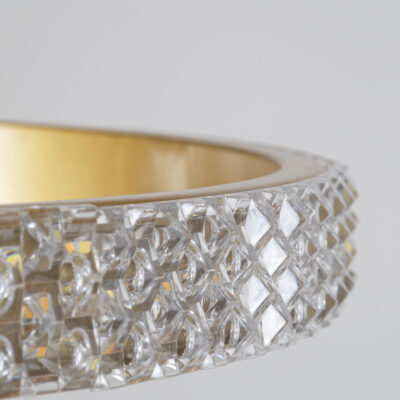 LEDTM® DIAMOND TRIO 61137-DECO Κρεμαστό Φωτιστικό Δαχτυλίδι-Κύκλος LED CCT 100W 12123lm 360° AC 220-240V - Εναλλαγή Φωτισμού μέσω Τηλεχειριστηρίου All In One Ψυχρό 6000k+Φυσικό 4500k+Θερμό 2700k Dimmable Φ25+40+60cm - Χρυσό Βούρτσας - 3 Years Warranty - Image 8