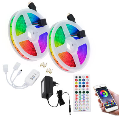 Alternative view of LEDTM® CHROMAWAVE 85813 Σετ Ταινίας με Τροφοδοτικό με IR Ασύρματο Χειριστήριο & Λειτουργία μέσω WiFi APP LED 72W 4320lm 120° AC 220-240V IP20 600 x SMD5050 Chip Πολύχρωμο RGB Dimmable - Sanan SMD Chip - Μ1000 x Π1 x Υ0.3cm - Δύο Ρολά 5 Μέτρων - 2 Χρόνια Εγγύηση
