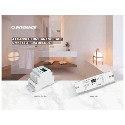 LEDTM® 70668 D4-L SKYDANCE DC DMX & RDM Dimmer High Speed Controller / Decoder 4 Καναλιών DC 12-24V 4 x 5A 120W - Max 20.5A 480W - IP20 Μ17 x Π5 x Υ2.5cm - 5 Years Warranty - Image 10