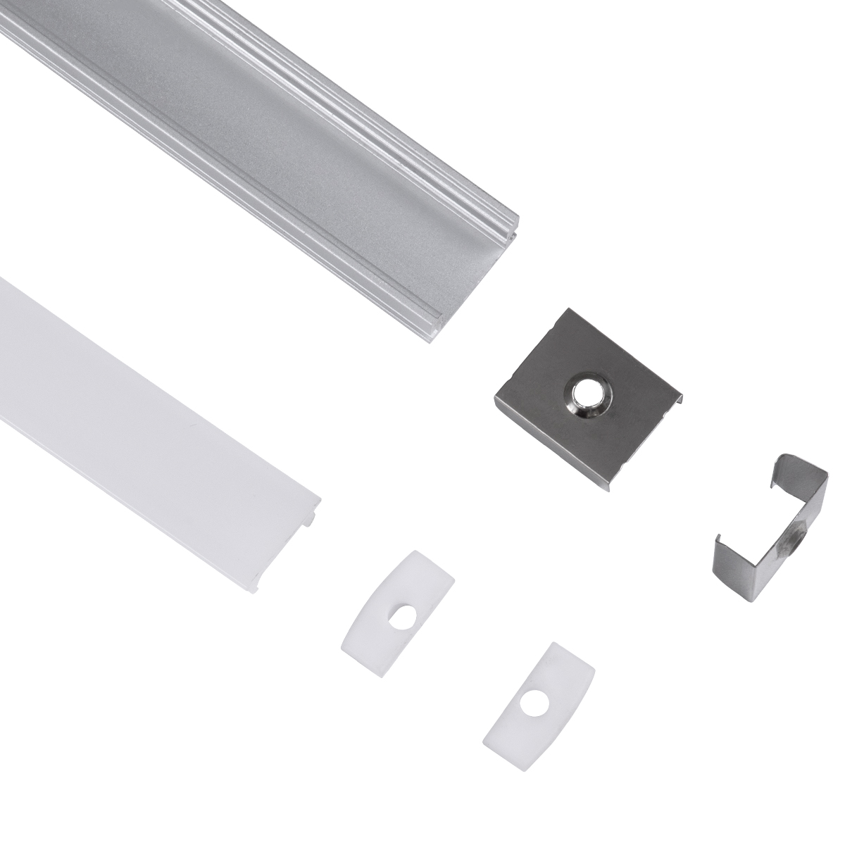 LEDTM® ALP-LINEAR SURFABO 70805-3M Επιφανειακό Προφίλ Αλουμινίου με Λευκό Γαλακτερό Πατητό Κάλυμμα για Ταινίες LED IP20 - Ασημί & Λευκό - Μ300 x Π1.6 x Υ0.7cm - Πακέτο 5 Τεμαχίων - Image 3