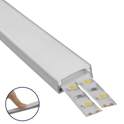 LEDTM® ALP-LINEAR ALIENA 70809-1M Επιφανειακό Προφίλ Αλουμινίου με Λευκό Γαλακτερό Πατητό Κάλυμμα για Ταινίες LED IP20 - Ασημί - Μ100 x Π2.4 x Υ1.1cm