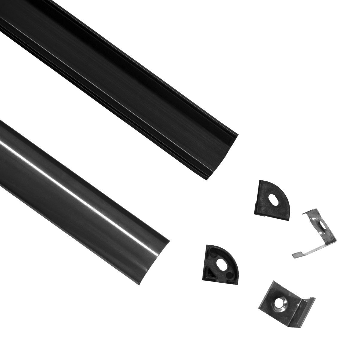 LEDTM® ALP-CORNER LINEO 70816-3M Επιφανειακό Γωνιακό Προφίλ Αλουμινίου με Μαύρο Φιμέ Πατητό Κάλυμμα για Ταινίες LED IP20 - Μαύρο - Μ300 x Π1.6 x Υ1.6cm - Πακέτο 5 Τεμαχίων - Image 2