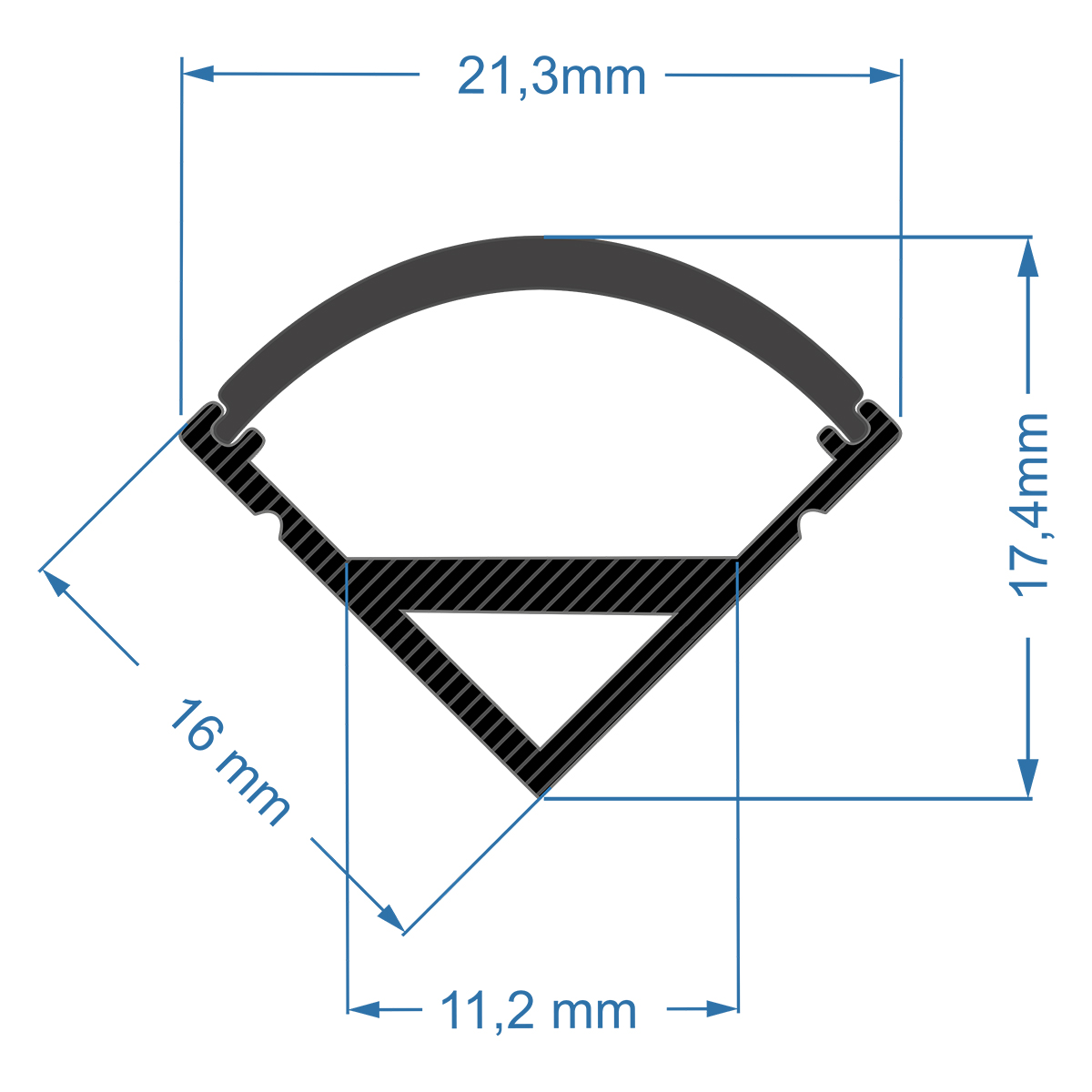 LEDTM® ALP-CORNER LINEO 70816-3M Επιφανειακό Γωνιακό Προφίλ Αλουμινίου με Μαύρο Φιμέ Πατητό Κάλυμμα για Ταινίες LED IP20 - Μαύρο - Μ300 x Π1.6 x Υ1.6cm - Πακέτο 5 Τεμαχίων - Image 5