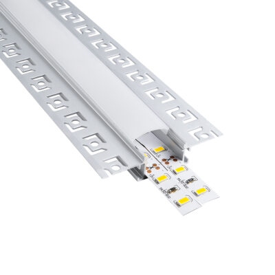 Alternative view of LEDTM® ALP-PLASTERIN GYPSO 70819-2M Χωνευτό Προφίλ Αλουμινίου Ειδικό για Γυψοσανίδα με Λευκό Γαλακτερό Πατητό Κάλυμμα για Ταινίες LED IP20 - Ασημί & Λευκό - Μ200 x Π6.7 x Υ1.4cm - Πακέτο 5 Τεμαχίων