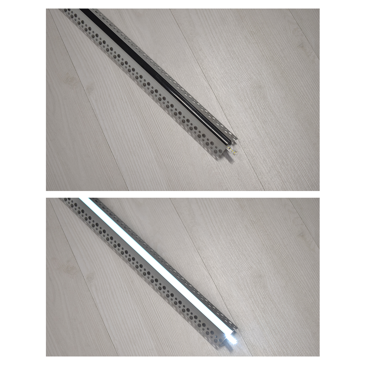 LEDTM® PLASTERBOARD-PROFILE 70822-3M Προφίλ Αλουμινίου - Βάση & Ψύκτρα Ταινίας LED με Μαύρο Φιμέ Κάλυμμα - Χωνευτή Γωνιακή Χρήση σε Εξωτερική Γωνία Γυψοσανίδας - Trimless - Πατητό Κάλυμμα - Ασημί - 3 Μέτρα - Πακέτο 5 Τεμαχίων - Μ300 x Π4.5 x Υ2cm - Image 8