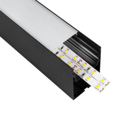 LEDTM® SURFACEPENDANT-PROFILE 70828-1M Προφίλ Αλουμινίου - Βάση & Ψύκτρα Ταινίας LED με Λευκό Γαλακτερό Κάλυμμα - Επιφανειακή & Κρεμαστή Χρήση - Πατητό Κάλυμμα - Μαύρο - 1 Μέτρο - Μ100 x Π5 x Υ7cm - Image 4