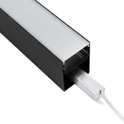 LEDTM® SURFACEPENDANT-PROFILE 70828-1M Προφίλ Αλουμινίου - Βάση & Ψύκτρα Ταινίας LED με Λευκό Γαλακτερό Κάλυμμα - Επιφανειακή & Κρεμαστή Χρήση - Πατητό Κάλυμμα - Μαύρο - 1 Μέτρο - Μ100 x Π5 x Υ7cm - Image 6