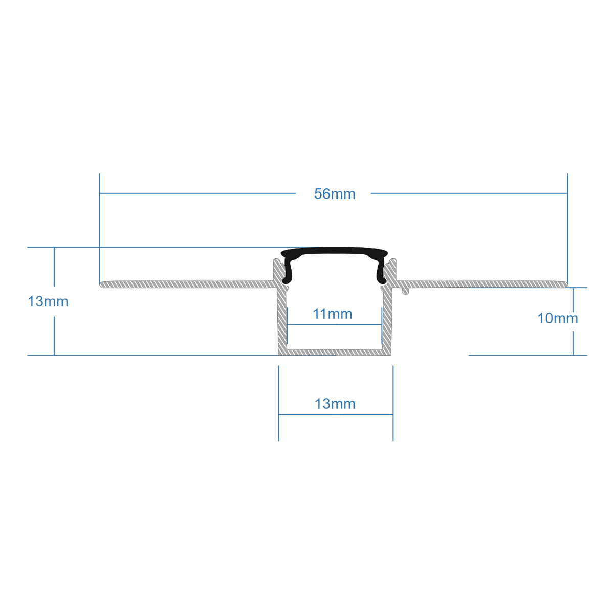 LEDTM® PLASTERBOARD-PROFILE 70839-3M Προφίλ Αλουμινίου - Βάση & Ψύκτρα Ταινίας LED με Μαύρο Φιμέ Κάλυμμα - Χωνευτή Χρήση σε Γυψοσανίδα - Trimless - Πατητό Κάλυμμα - Ασημί - 3 Μέτρα - Πακέτο 5 Τεμαχίων - Μ300 x Π5.6 x Υ1.5cm - Image 7