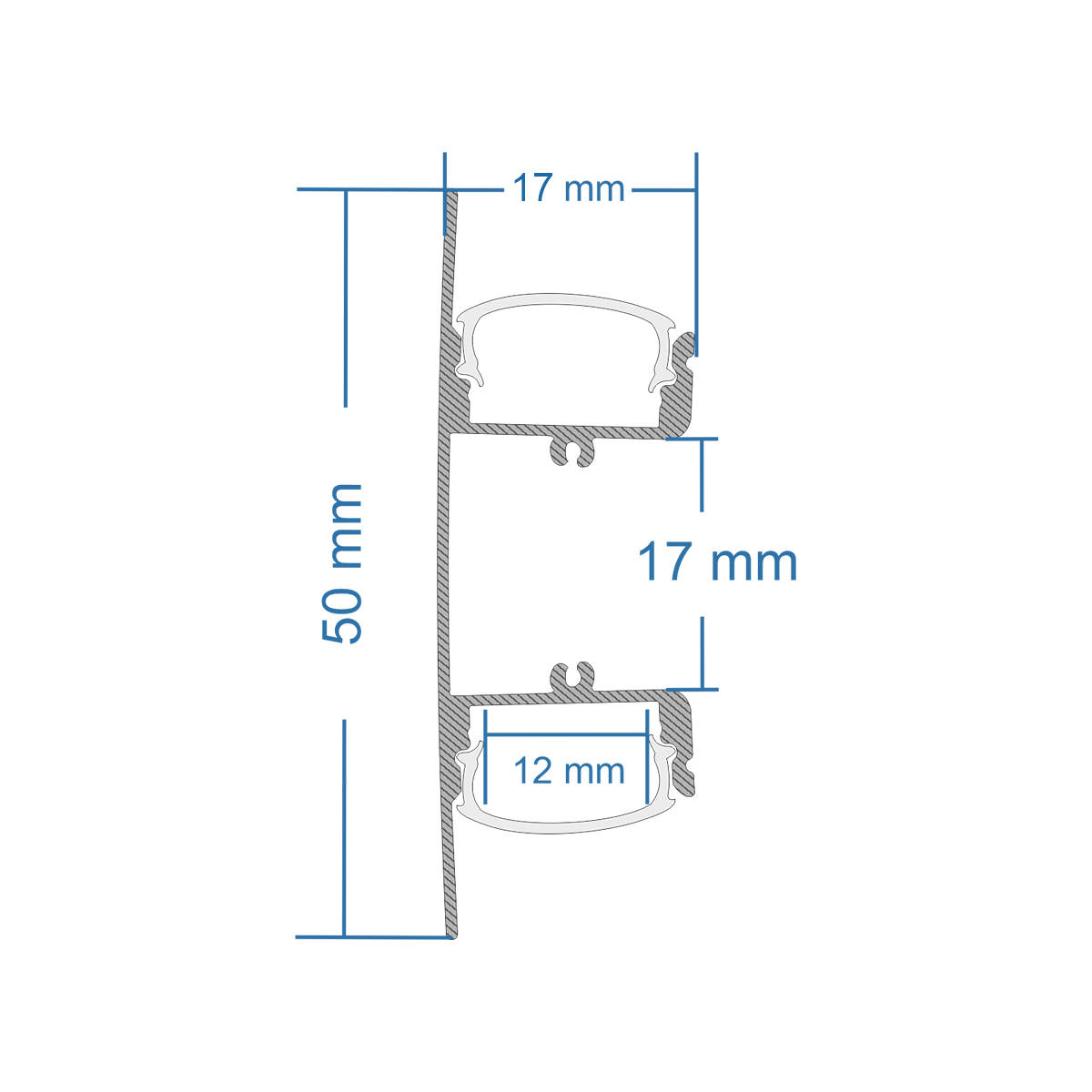 LEDTM® ALP-WALL-UPDOWN CONCEALED 70845-3M Επιφανειακό Προφίλ Αλουμινίου Ειδικό για Δημιουργία Κρυφού Φωτισμού Up & Down με Λευκό Γαλακτερό Πατητό Κάλυμμα για Ταινίες LED IP20 - Μαύρο & Λευκό - Μ300 x Π5 x Υ1.7cm - Image 9