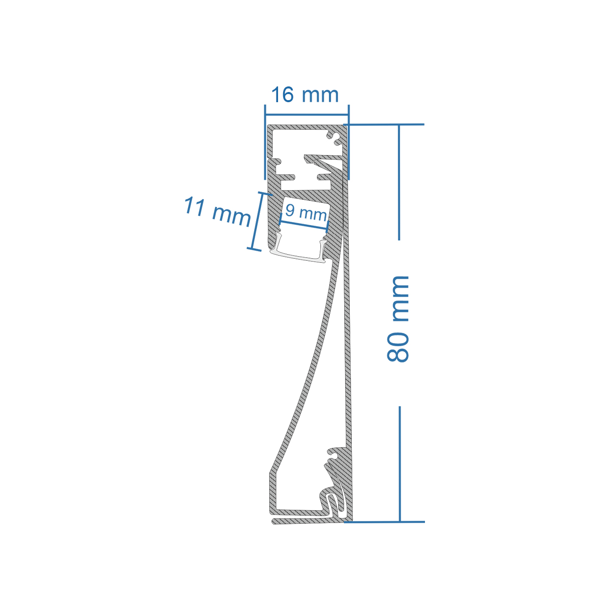 LEDTM® SKIRTINGBOARD-PROFILE 70851-3M Προφίλ Αλουμινίου - Βάση & Ψύκτρα Ταινίας LED με Λευκό Γαλακτερό Κάλυμμα - Επιφανειακή Χρήση για Περβάζι - Πατητό Κάλυμμα - Λευκό - 3 Μέτρα - Μ300 x Π1.6 x Υ8cm - Image 15