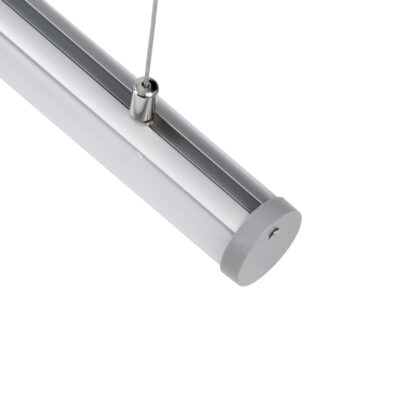 LEDTM® ALP-ROUND TUBIT 70853-3M Επιφανειακό & Κρεμαστό Προφίλ Αλουμινίου με Λευκό Γαλακτερό Πατητό Κάλυμμα για Ταινίες LED IP20 - Ασημί & Λευκό - Μ300 x Π3 x Υ3cm - Image 6