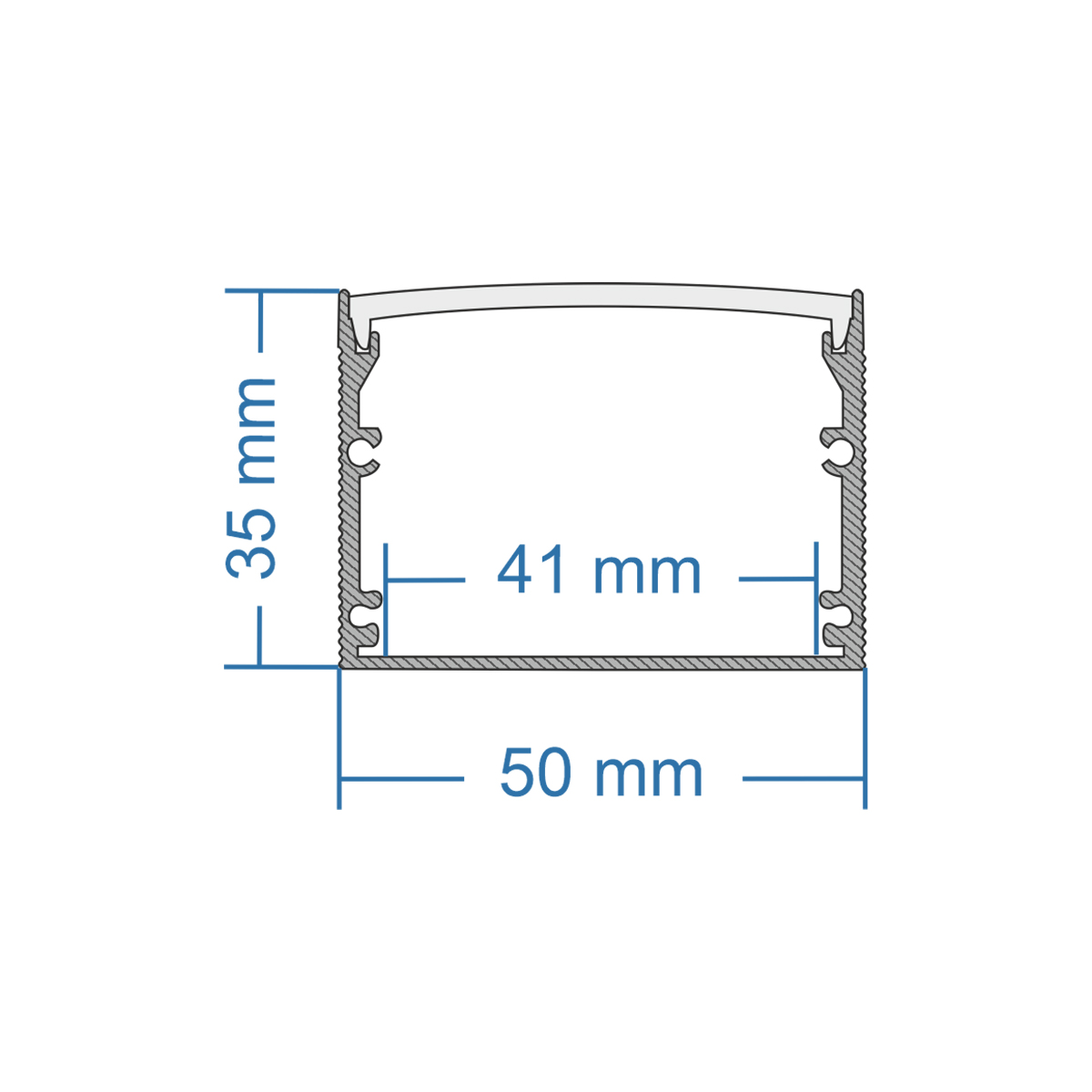 LEDTM® UNDERGROUND-PROFILE 70860-1M Προφίλ Αλουμινίου - Βάση & Ψύκτρα Ταινίας LED με Λευκό Γαλακτερό Κάλυμμα - Ενδοδαπέδια Χωνευτή Χρήση σε Δρόμους - Πατητό Κάλυμμα Υψηλής Αντοχής & Ανθεκτικότητας σε Βάρος - Ασημί - 1 Μέτρο - Μ100 x Π5 x Υ3.5cm - Image 7