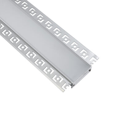 LEDTM® ALP-PLASTERIN GYPSO 70861-3M Χωνευτό Προφίλ Αλουμινίου Ειδικό για Γυψοσανίδα με Λευκό Γαλακτερό Πατητό Κάλυμμα για Ταινίες LED IP20 - Ασημί & Λευκό - Μ300 x Π7.8 x Υ1.4cm - Πακέτο 5 Τεμαχίων - Image 4