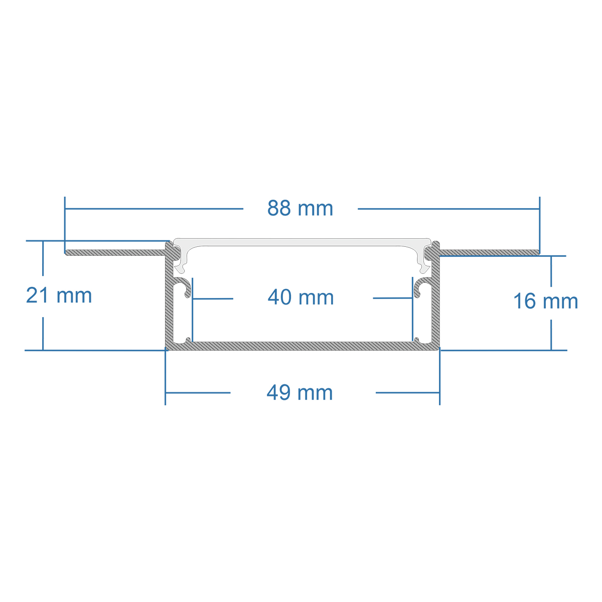 LEDTM® PLASTERBOARD-PROFILE 70862-3M Προφίλ Αλουμινίου - Βάση & Ψύκτρα Ταινίας LED με Λευκό Γαλακτερό Κάλυμμα - Χωνευτή Χρήση σε Γυψοσανίδα - Trimless - Πατητό Κάλυμμα - Ασημί - 3 Μέτρα - Πακέτο 5 Τεμαχίων - Μ300 x Π8.8 x Υ2cm - Image 7