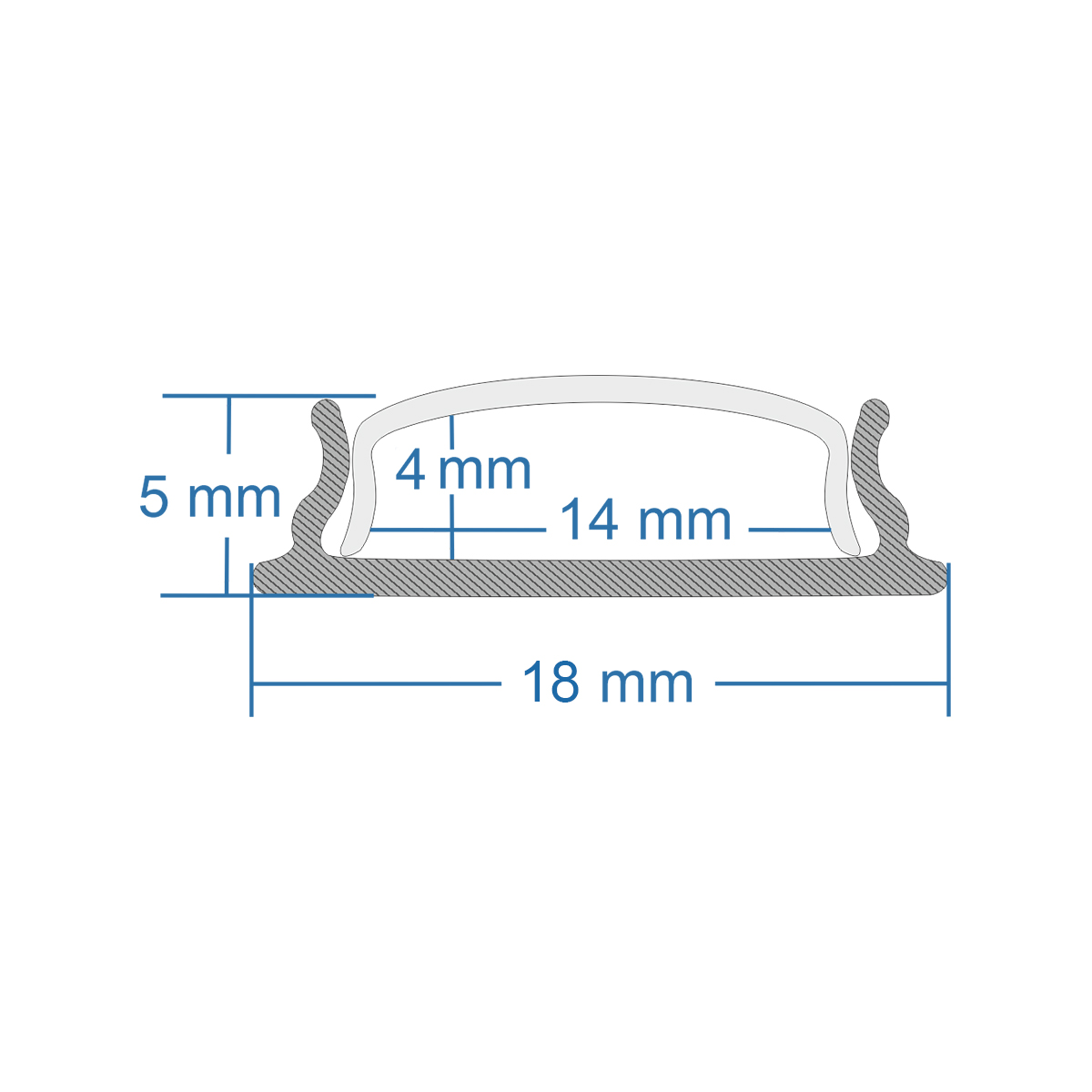 LEDTM® CURVED-PROFILE 70863-3M Προφίλ Αλουμινίου - Βάση & Ψύκτρα Ταινίας LED με Λευκό Γαλακτερό Κάλυμμα - Επιφανειακή Χρήση - Εύκαμπτο με Δυνατότητα Κυρτής Τοποθέτησης - Πατητό Κάλυμμα - Λευκό - 3 Μέτρα - Πακέτο 5 Τεμαχίων - Μ300 x Π1.8 x Υ0.5cm - Image 8