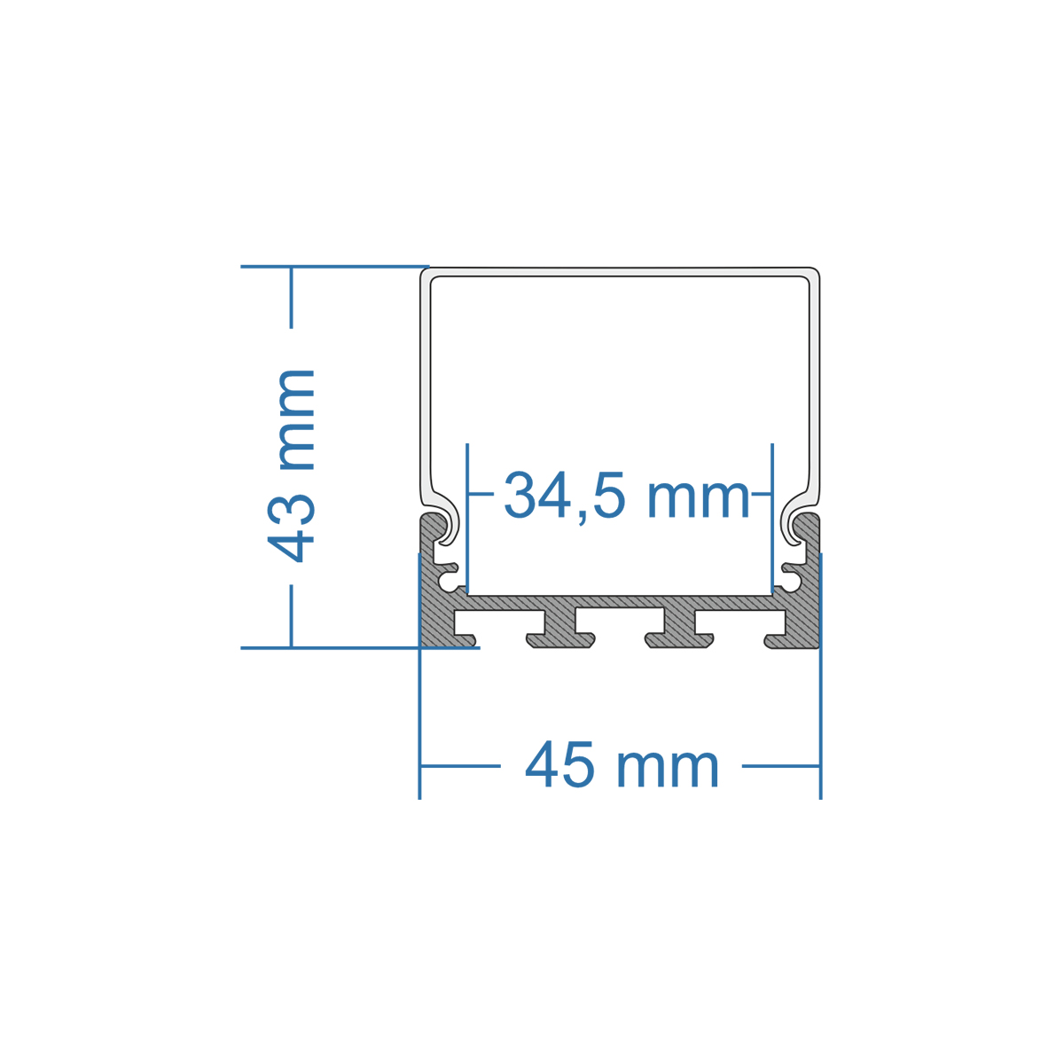 LEDTM® SURFACEPENDANT-PROFILE 70864-1M Προφίλ Αλουμινίου - Βάση & Ψύκτρα Ταινίας LED με Λευκό Γαλακτερό Κάλυμμα - Επιφανειακή & Κρεμαστή Χρήση - Πατητό Κάλυμμα - Ασημί - 1 Μέτρο - Μ100 x Π4.5 x Υ4.2cm - Image 8