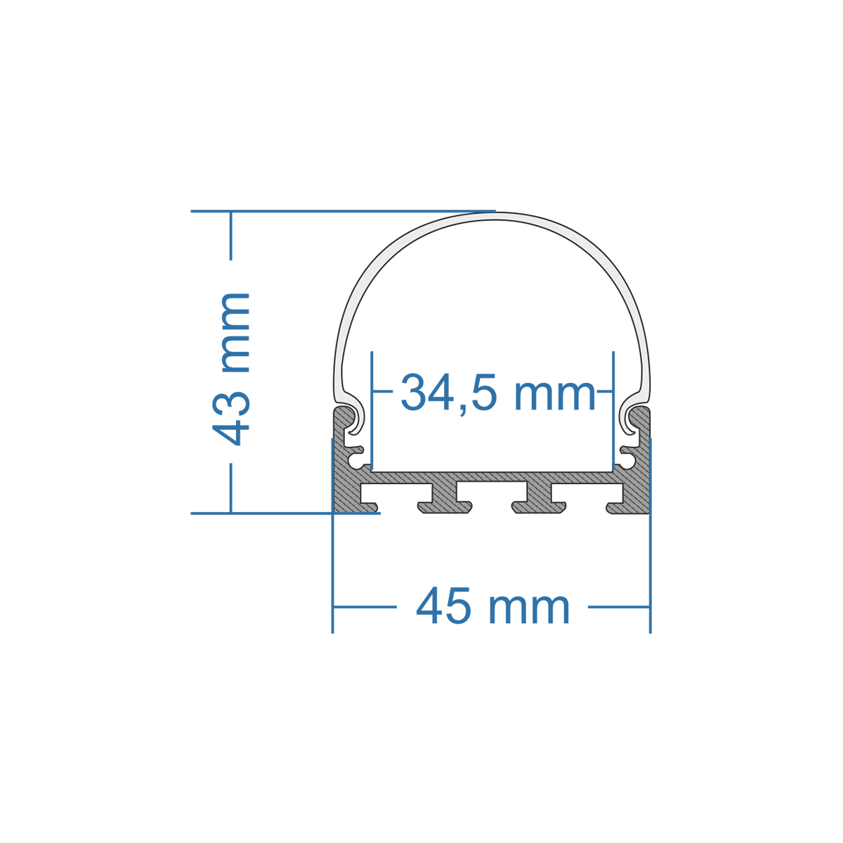 LEDTM® SURFACEPENDANT-PROFILE 70870-1M Προφίλ Αλουμινίου - Βάση & Ψύκτρα Ταινίας LED με Λευκό Γαλακτερό Κάλυμμα - Επιφανειακή & Κρεμαστή Χρήση - Πατητό Κάλυμμα - Ασημί - 1 Μέτρα - Μ100 x Π4.5 x Υ4.2cm - Image 8