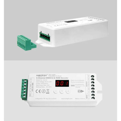 LEDTM® 71426 D5-CX Mi-BOXER DC DMX & RDM Dimmer High Speed Controller / Decoder 5 Καναλιών DC 12-24V 5 x 4A 96W - Max 20A 480W - IP20 Μ13 x Π5 x Υ2.5cm - 5 Years Warranty - Image 11