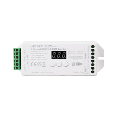 LEDTM® 71426 D5-CX Mi-BOXER DC DMX & RDM Dimmer High Speed Controller / Decoder 5 Καναλιών DC 12-24V 5 x 4A 96W - Max 20A 480W - IP20 Μ13 x Π5 x Υ2.5cm - 5 Years Warranty - Image 3