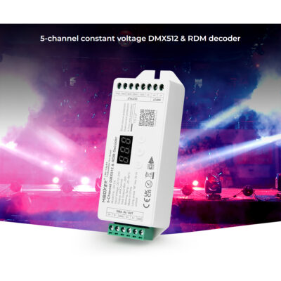 LEDTM® 71426 D5-CX Mi-BOXER DC DMX & RDM Dimmer High Speed Controller / Decoder 5 Καναλιών DC 12-24V 5 x 4A 96W - Max 20A 480W - IP20 Μ13 x Π5 x Υ2.5cm - 5 Years Warranty - Image 9