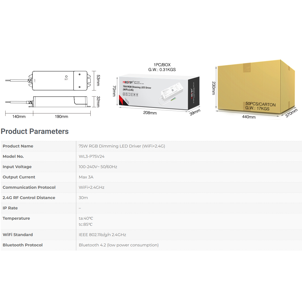 LEDTM® 71439 WL3-P75V24 Mi-BOXER DC Smart Wifi & RF 2.4Ghz & Push Dimming Power Supply Τροφοδοτικό SELV & Controller / Dimmer All in One 3 Καναλιών AC100-240V σε DC 24V 3 x 0.6A 14.4W - Max 3A 75W - IP20 RGB Μ19 x Π5.5 x Υ3.2cm - 5 Years Warranty - Image 25