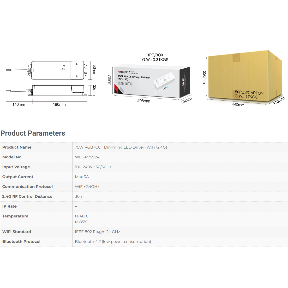 LEDTM® 71441 WL5-P75V24 Mi-BOXER DC Smart Wifi & RF 2.4Ghz Power Supply Τροφοδοτικό SELV & Controller / Dimmer All in One 5 Καναλιών AC100-240V σε DC 24V 5 x 0.6A 14.4W - Max 3A 75W - IP20 RGBW+WW Μ19 x Π5.5 x Υ3.2cm - 5 Years Warranty - Image 26