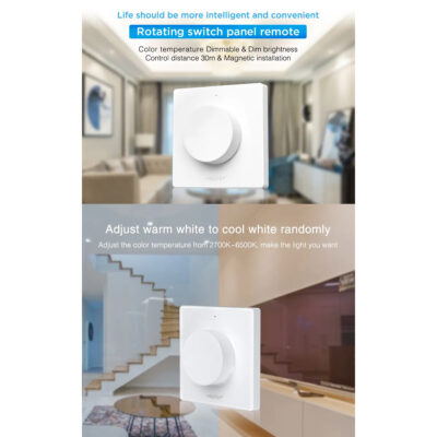 LEDTM® 71443 K1 Mi-BOXER Ασύρματο Επιτοίχιο Χειριστήριο Dimmer RF 2.4Ghz για όλα τα Μονόχρωμα Mi-BOXER Controller DC 3V 1 x CR2032 - IP20 Λευκό Μ8.5 x Π8.5 x Υ2.5cm - 5 Years Warranty - Image 6