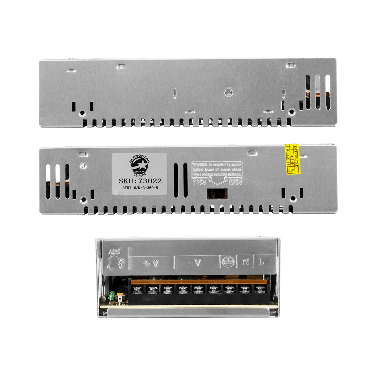 LEDTM® LUMIVOLT 73022 Τροφοδοτικό/Μετασχηματιστής PELV 350W 70A DC 5V IP20 - AC 220-240V σε DC 5V / Ρυθμιζόμενo από DC 4V έως DC 6V - Μ21.5 x Π11.5 x Υ5cm - 3 Χρόνια Εγγύηση - Image 7