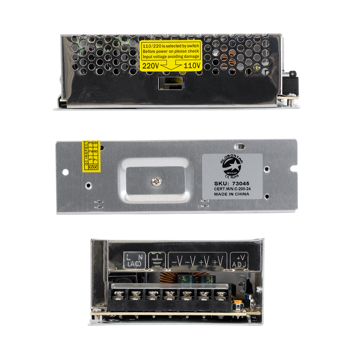 LEDTM® LUMIVOLT 73045 Τροφοδοτικό/Μετασχηματιστής PELV 200W 8.3A DC 24V IP20 - AC 220-240V σε DC 24V / Ρυθμιζόμενo από DC 22.5V έως DC 25.5V - Μ20 x Π10 x Υ4.2cm - 3 Χρόνια Εγγύηση - Image 7